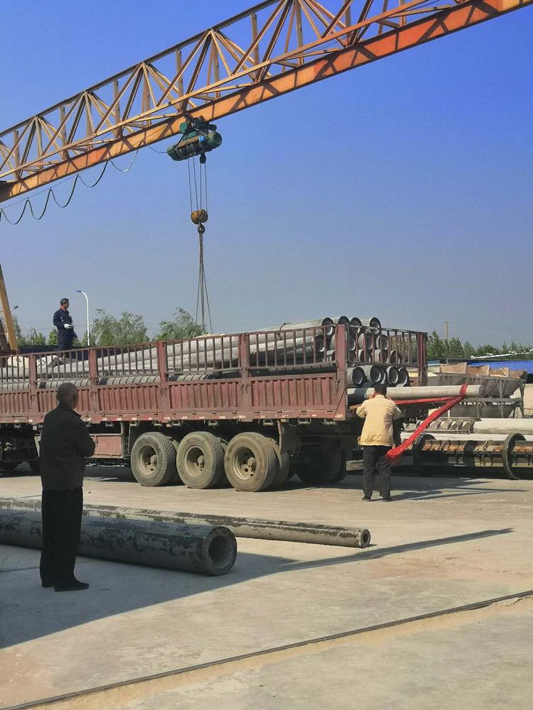 The poles are loaded and shipped